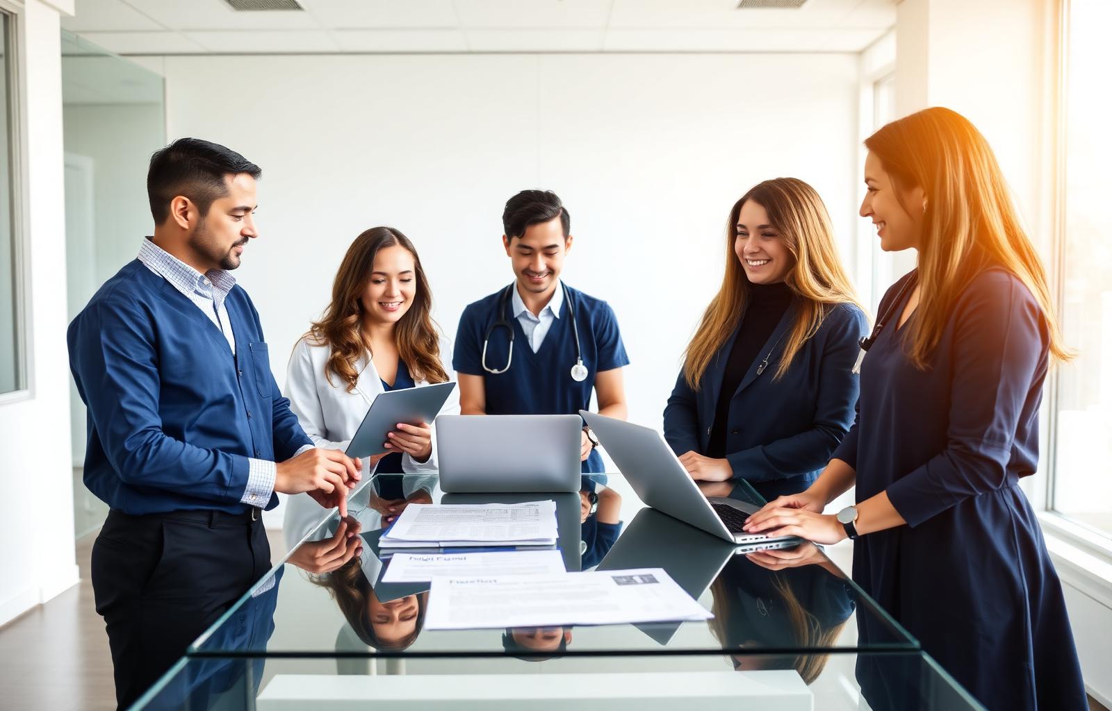 Clinical research professionals collaborating